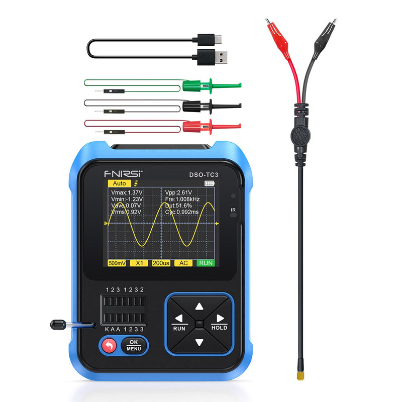 DSO-TC3/TC2 Digital Oscilloscope 10MSa/s Sampling Rate 500kHz Bandwidth Support Diode PWM Transistor LCR Test Signal Generator