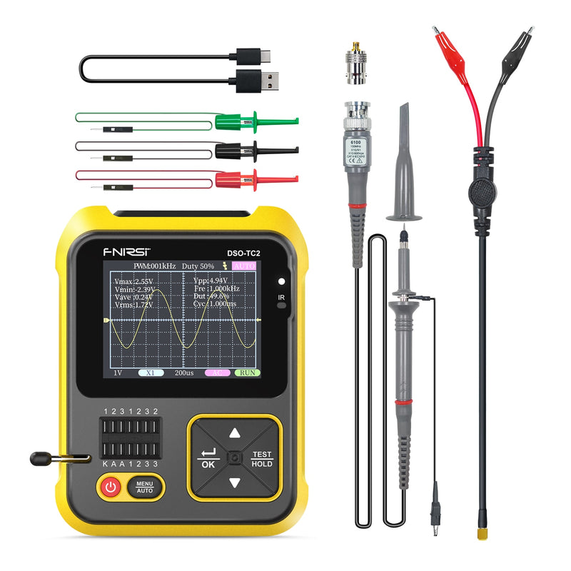 DSO-TC3/TC2 Digital Oscilloscope 10MSa/s Sampling Rate 500kHz Bandwidth Support Diode PWM Transistor LCR Test Signal Generator