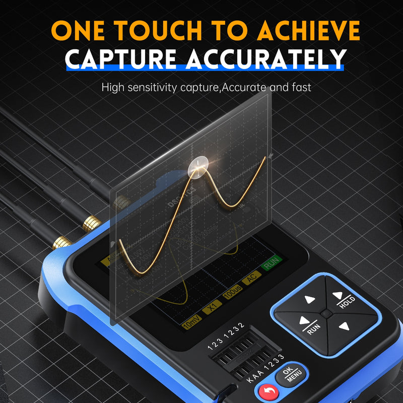 DSO-TC3/TC2 Digital Oscilloscope 10MSa/s Sampling Rate 500kHz Bandwidth Support Diode PWM Transistor LCR Test Signal Generator